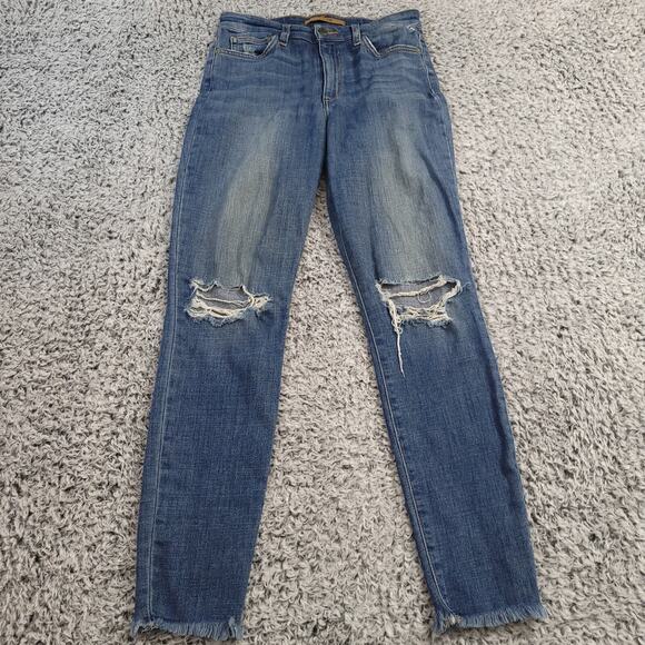 Joes Jeans Womens 27 Blue High Rise Skinny Normcore Stretch Denim Distressed - Picture 3 of 10